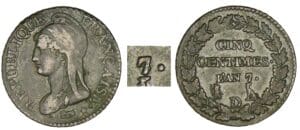 5 centimes Dupré grand module - An 7/5 D (Lyon) 5 centimes Dupré grand module - An 7/5 D (Lyon)