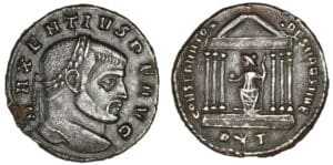 Maxence - Follis - Temple (Ticinum)