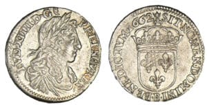 Louis XIV - Douzième d'écu au buste juvénile 1662 B (Rouen)