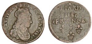 Louis XIV - Liard au buste juvénile 1658 I (Limoges)