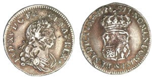 Louis XV - Quart d'écu de France et de Navarre 1718 N (Montpellier) Louis XV - Quart d'écu de France et de Navarre 1718 N (Montpellier)