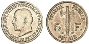 5 francs Maréchal Pétain 1941
