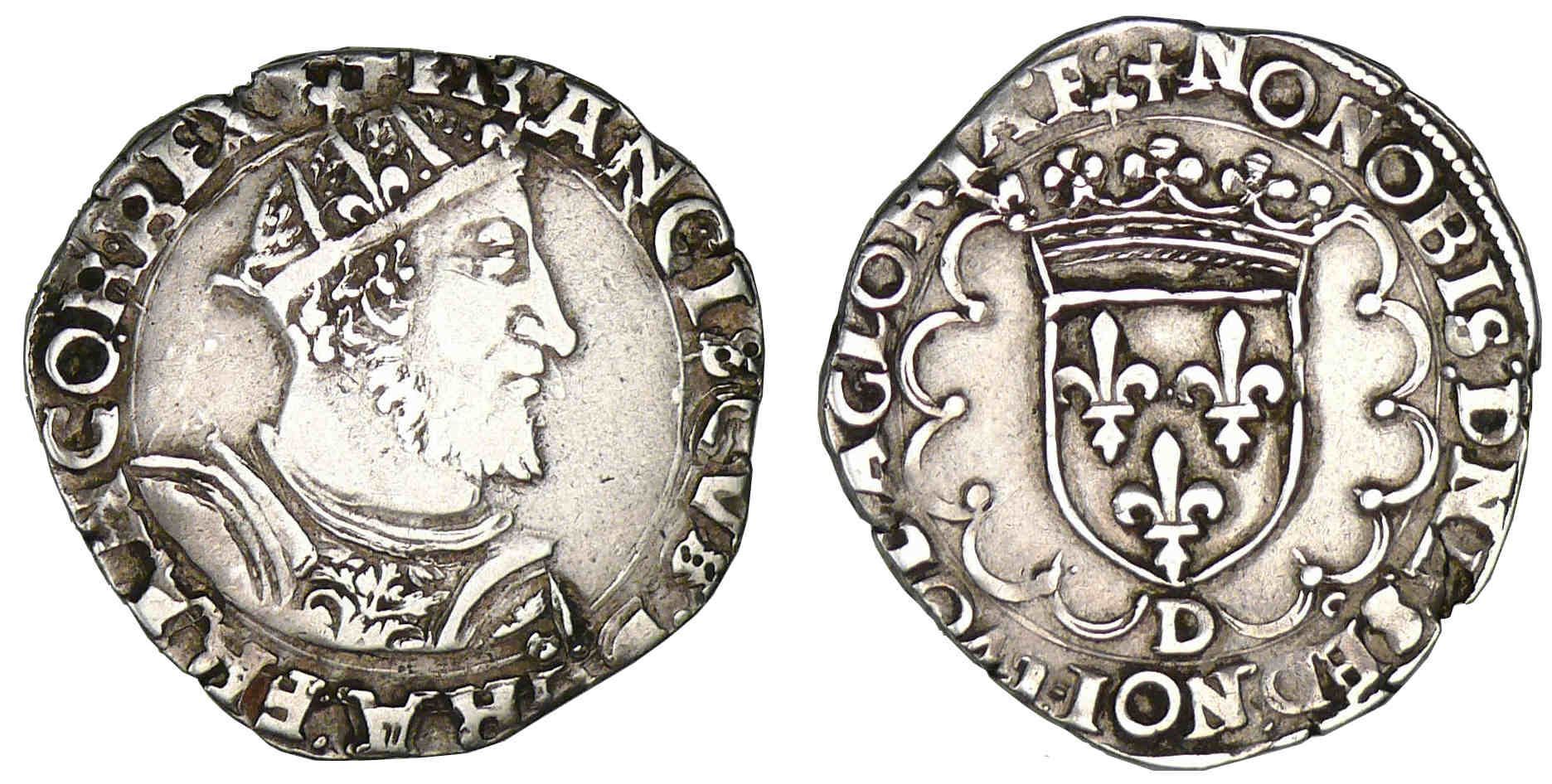 François 1er - Demi-teston du 8ème Type D (Lyon) François 1er - Demi-teston du 8ème Type D (Lyon)