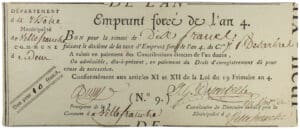 Commune de Villefrance (Rhône) - Coupon de l'emprunt forcé de l'an 4