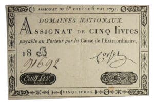 Assignat de 5 livres - Emission du 6 mai 1791