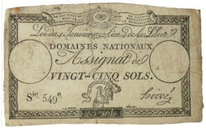Assignat de 25 sols - Emission du 4 janvier 1792