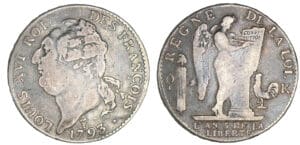 Ecu de 6 livres type FRANCOIS 1793 K (Bordeaux)