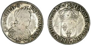 Louis XIV - Ecu à la mèche courte 1645 A rose (Paris)
