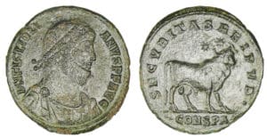 Julien II le Philosophe - Double maiorina (363, Constantinople) Bœuf Apis