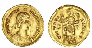 Wisigoths - Euric (466-484) - Solidus au nom de Valentinien III.