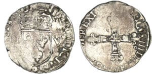 Henri III - Huitième d'écu 1584 9 (Rennes) - III-V