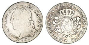Louis XV - Cinquième d'écu à la veille tête Béarn 1773 (Pau) Louis XV - Cinquième d'écu à la veille tête Béarn 1773 (Pau)