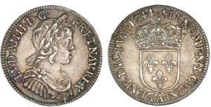 Louis XIV - Quart d'écu à la mèche courte 1644. A (Paris)