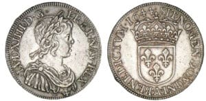Louis XIV - Demi-écu à la mèche courte 1644. A (Paris)