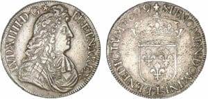 Louis XIV - Ecu à la cravate - 2ème émission. 1679 L (Bayonne)