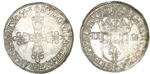 Louis XIV - Quart d'écu 1643 F (Angers)