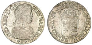 Louis XIV - Ecu de Béarn à la mèche longue 1655 F (Pau)