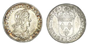 Louis XIII - Douzième d'écu 2ème poinçon 1643 rose A (Paris) Louis XIII - Douzième d'écu 2ème poinçon 1643 rose A (Paris)