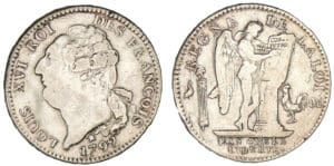Ecu de 6 livres type FRANCOIS 1792 MA (Marseille) 1er semestre
