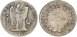 Convention - Ecu de 6 livres FRANCOISE 1793 W (Lille)