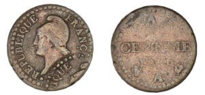 1 centime Dupré directoire - An 6 A (Paris) - Frappe casquette 1 centime Dupré directoire - An 6 A (Paris) - Frappe casquette