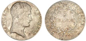 5 francs Napoléon Empereur 1807 L (Bayonne)