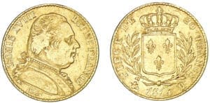 20 francs Louis XVIII - buste habillé 1814 Q (Perpignan) 20 francs Louis XVIII - buste habillé 1814 Q (Perpignan)