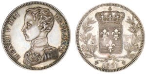 5 francs Henri V - Comte de Chambord 1831 - Flan bruni