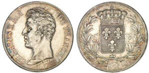 5 francs Charles X - 1er type 1825 W (Lille) 5 francs Charles X - 1er type 1825 W (Lille)