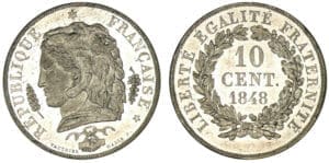 10 centimes concours de Vauthier Galle 1848 10 centimes concours de Vauthier Galle 1848