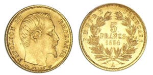 5 francs Napoléon III - petit module 1854 A (Paris)