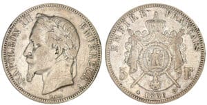 5 francs Napoléon III - tête laurée 1866 A (Paris)