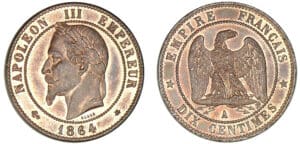 10 centimes Napoléon III - tête laurée 1864 A (Paris)
