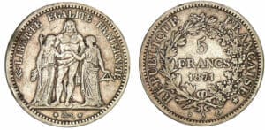 5 francs Hercule Caméliat 1871 A (Paris)