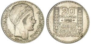 20 francs Turin 1938 - Frappe médaille