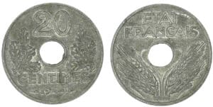 20 centimes "20" 1944