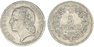5 francs Lavrillier aluminium 1952