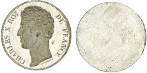 5 francs Charles X - Concours monétaire de 1825-1826 - Epreuve de Desboeufs 5 francs Charles X - Concours monétaire de 1825-1826 - Epreuve de Desboeufs