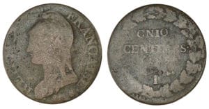 5 centimes Dupré grand module - An 5 I - Variété CNIQ 5 centimes Dupré grand module - An 5 I - Variété CNIQ