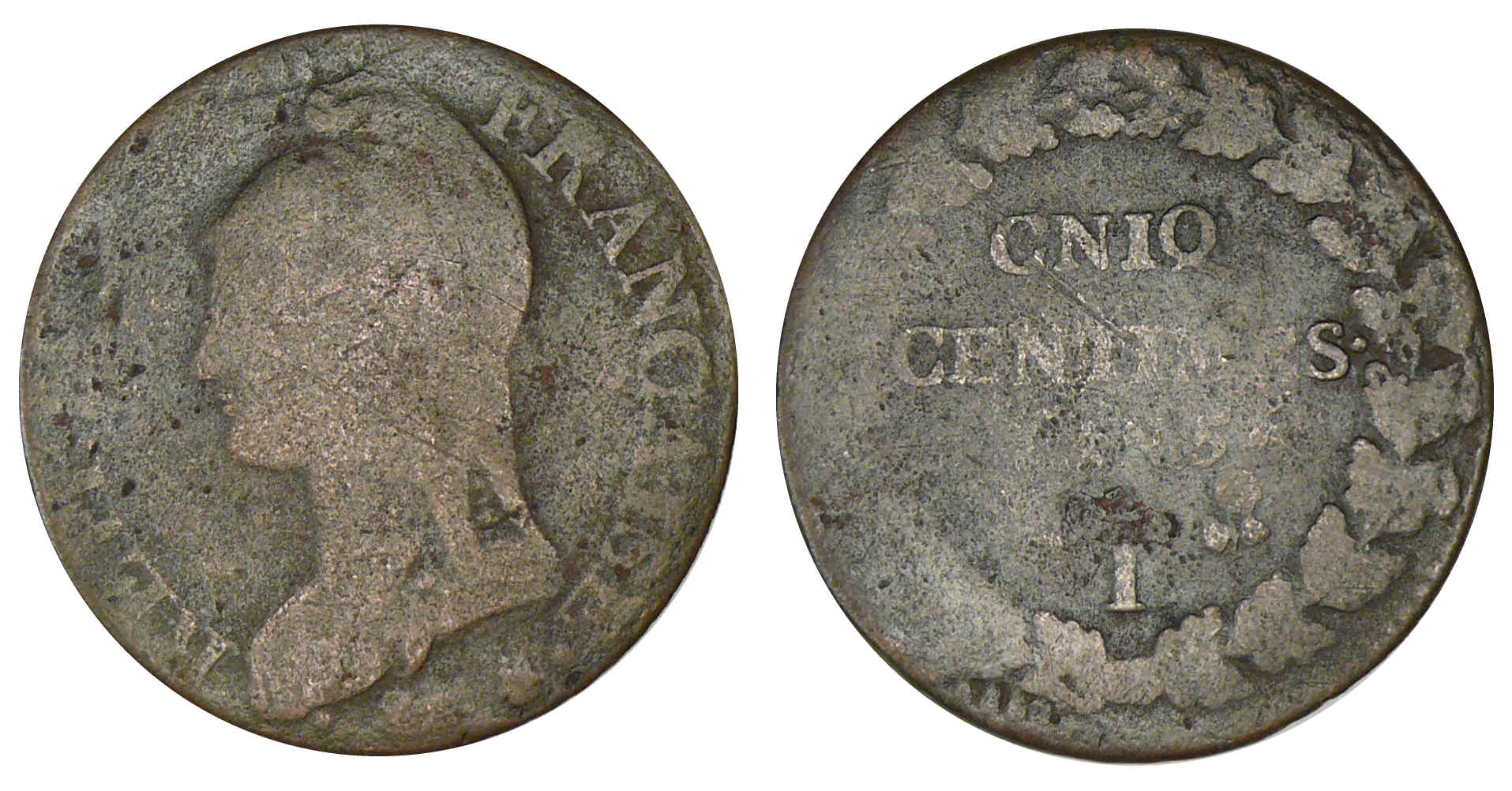 5 centimes Dupré grand module - An 5 I - Variété CNIQ 5 centimes Dupré grand module - An 5 I - Variété CNIQ