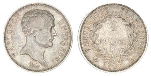 2 francs Napoléon I tête de nègre 1807 A (Paris)