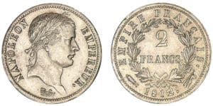 2 francs Napoléon revers Empire 1812 (Utrecht)