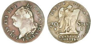 30 sols type FRANCOIS 1791 I (Limoges) - Faux d'époque