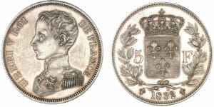 5 francs Henri V - Comte de Chambord 1832 - Piéfort