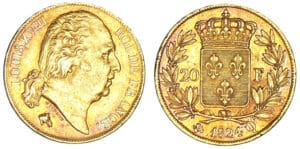 20 francs Louis XVIII - buste nu 1824 Q (Perpignan) 20 francs Louis XVIII - buste nu 1824 Q (Perpignan)