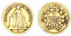 Chili - 1 peso 1863 Chili - 1 peso 1863