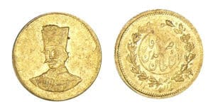 Iran - Shah Nasir al-din - 2000 dinars 1297 AH (1878) Iran - Shah Nasir al-din - 2000 dinars 1297 AH (1878)