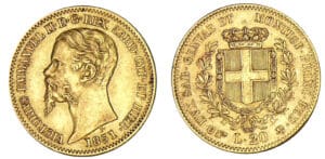 Italie - Royaume de Sardaigne - Victor Emmanuel II - 20 lires 1851 (Turin) Italie - Royaume de Sardaigne - Victor Emmanuel II - 20 lires 1851 (Turin)