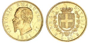 Italie - Victor Emmanuel II - 20 lires 1861 (Turin) Italie - Victor Emmanuel II - 20 lires 1861 (Turin)