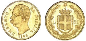 Italie - Umberto I - 20 lires 1888 (Rome) Italie - Umberto I - 20 lires 1888 (Rome)